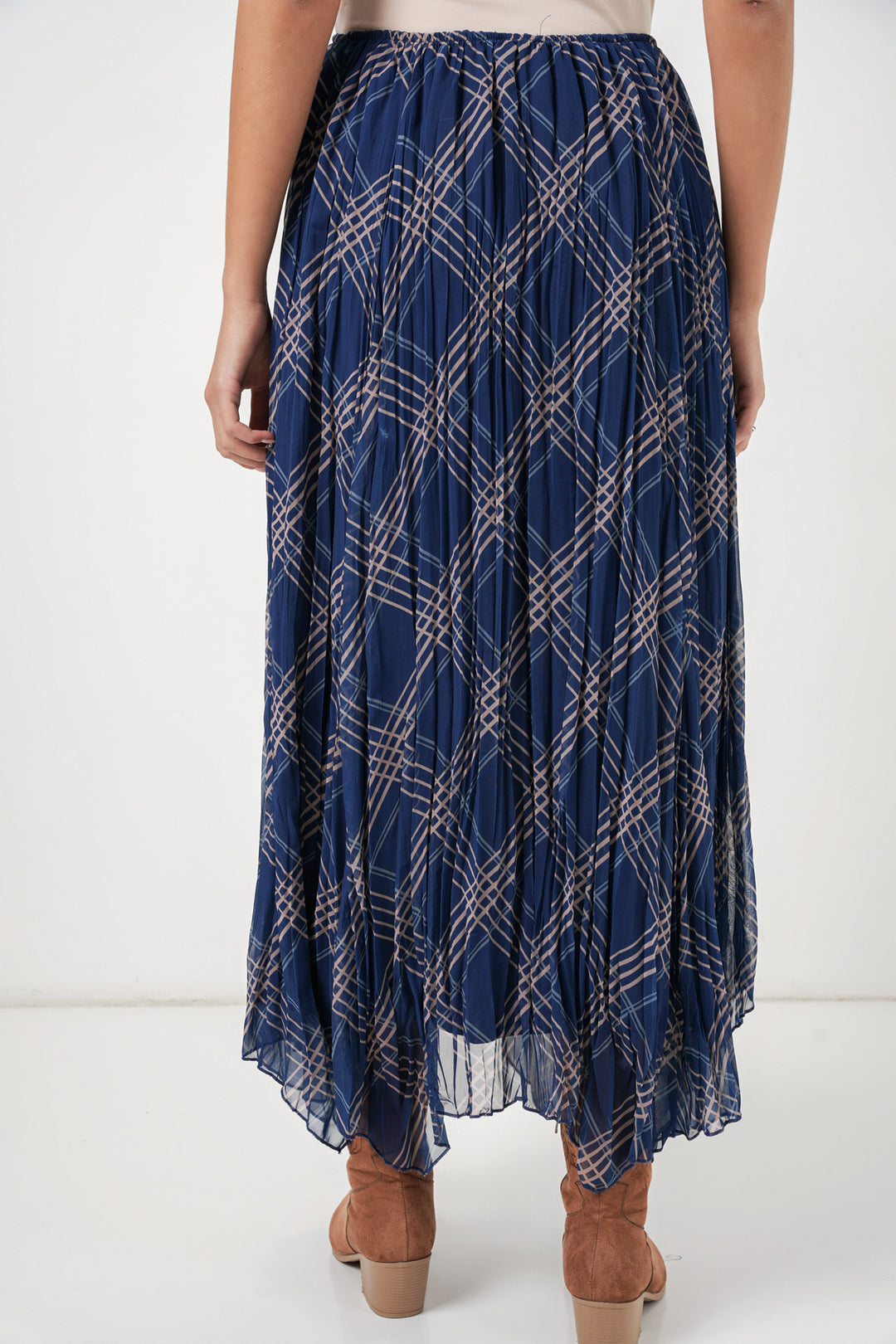 Bigdart Jupe en chiffon à coupe asymétrique pour femme 8056 - Bleu marine