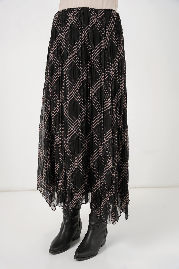 Bigdart Jupe en chiffon asymétrique pour femme 8056 - Noir
