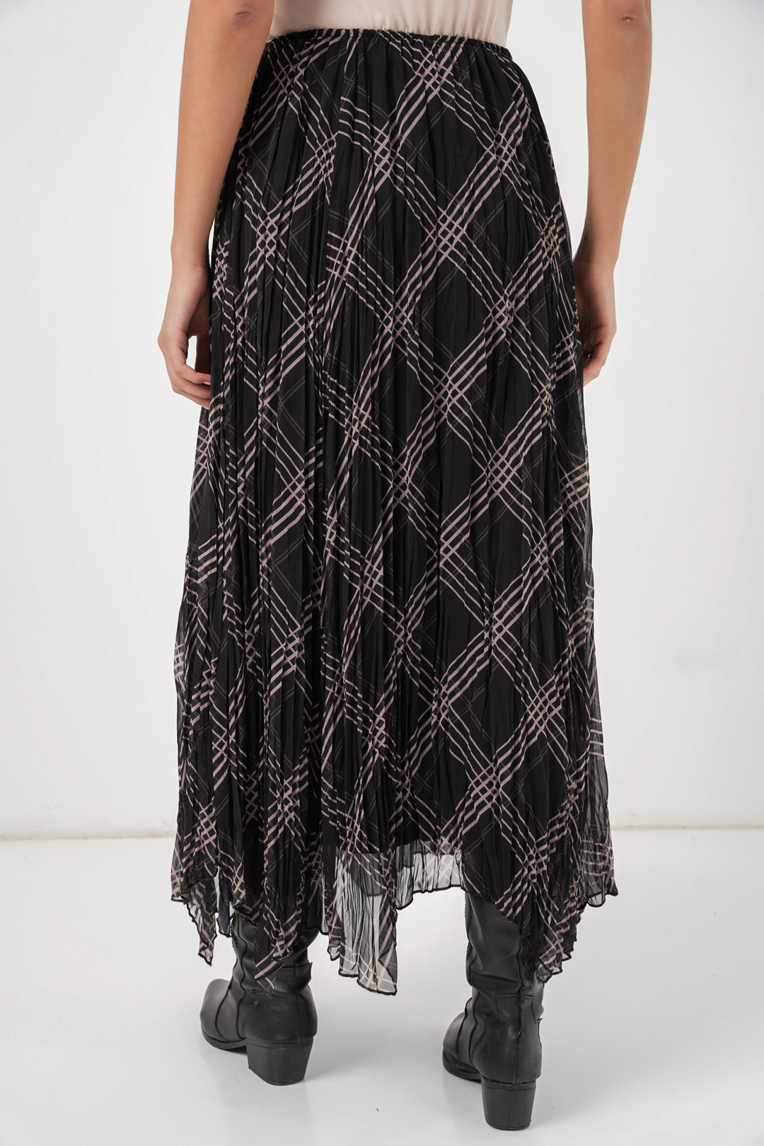 Bigdart Jupe en chiffon asymétrique pour femme 8056 - Noir