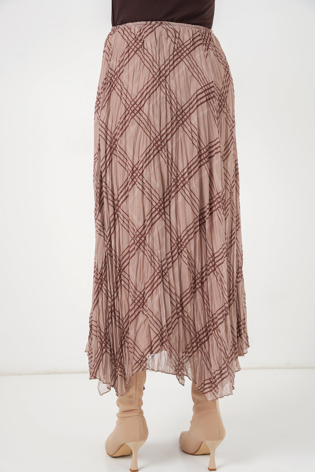 Bigdart Jupe en chiffon à coupe asymétrique pour femme 8056 - Taupe