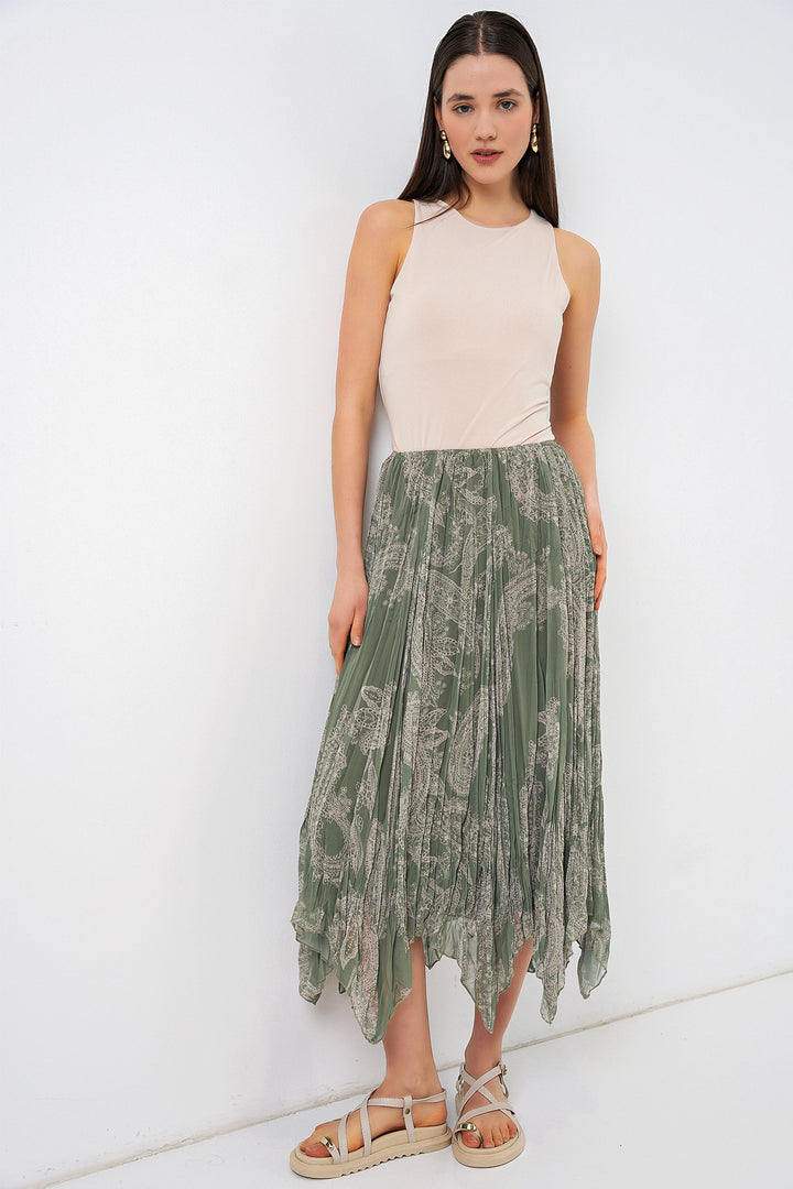 Bigdart Jupe asymétrique en tulle chiffon pour femme 8061 - Vert d'eau