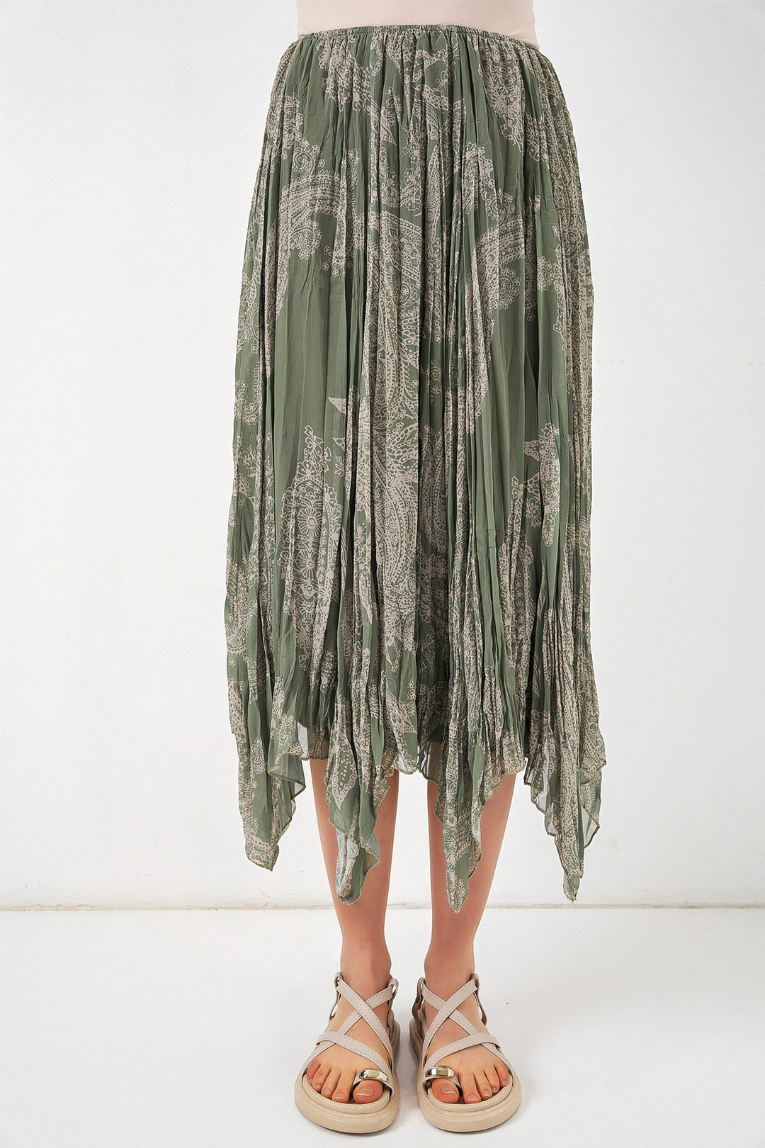 Bigdart Jupe asymétrique en tulle chiffon pour femme 8061 - Vert d'eau