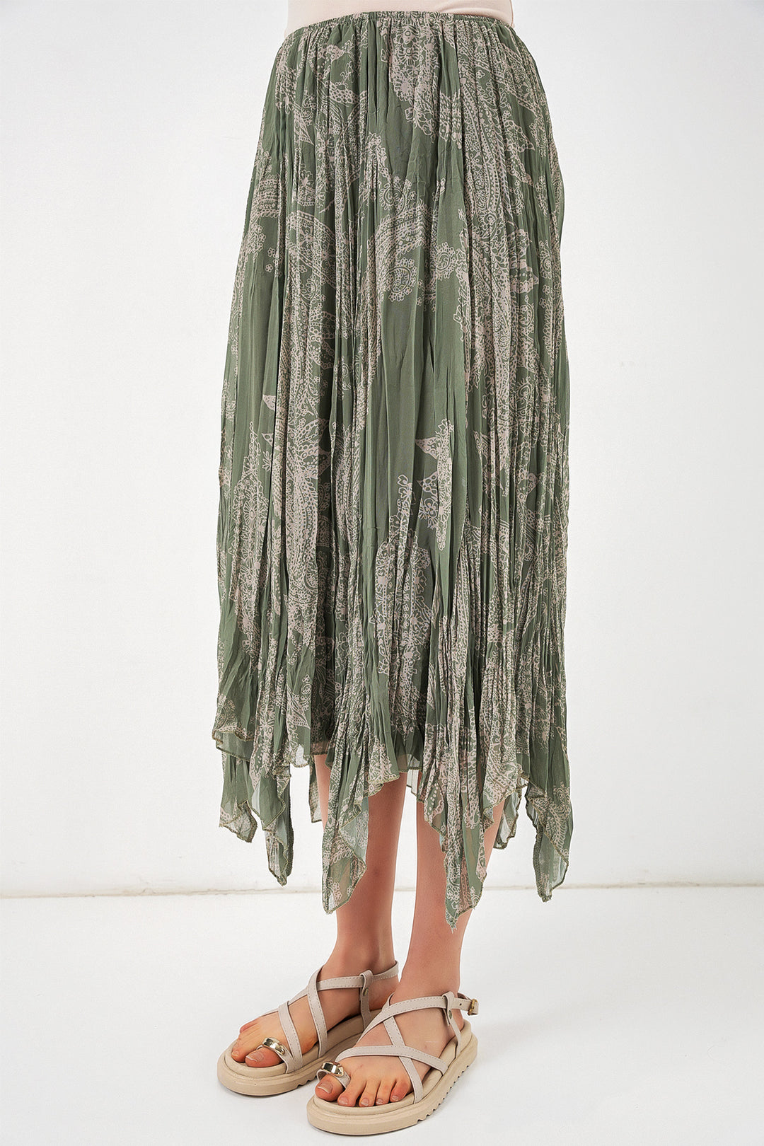 Bigdart Jupe asymétrique en tulle chiffon pour femme 8061 - Vert d'eau