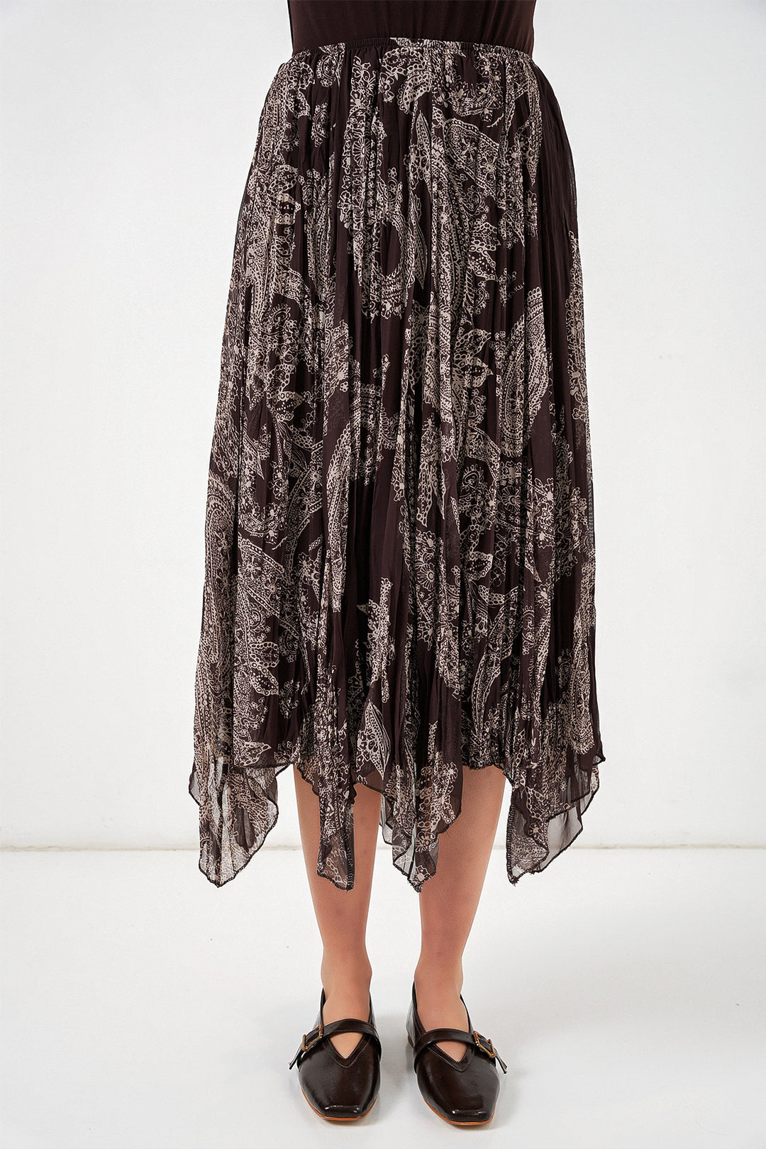 Bigdart Jupe asymétrique en tulle chiffon pour femme 8061 - Marron