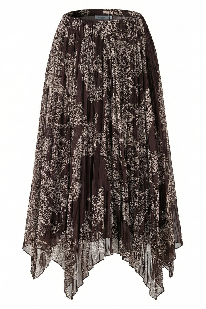 Bigdart Jupe asymétrique en tulle chiffon pour femme 8061 - Marron