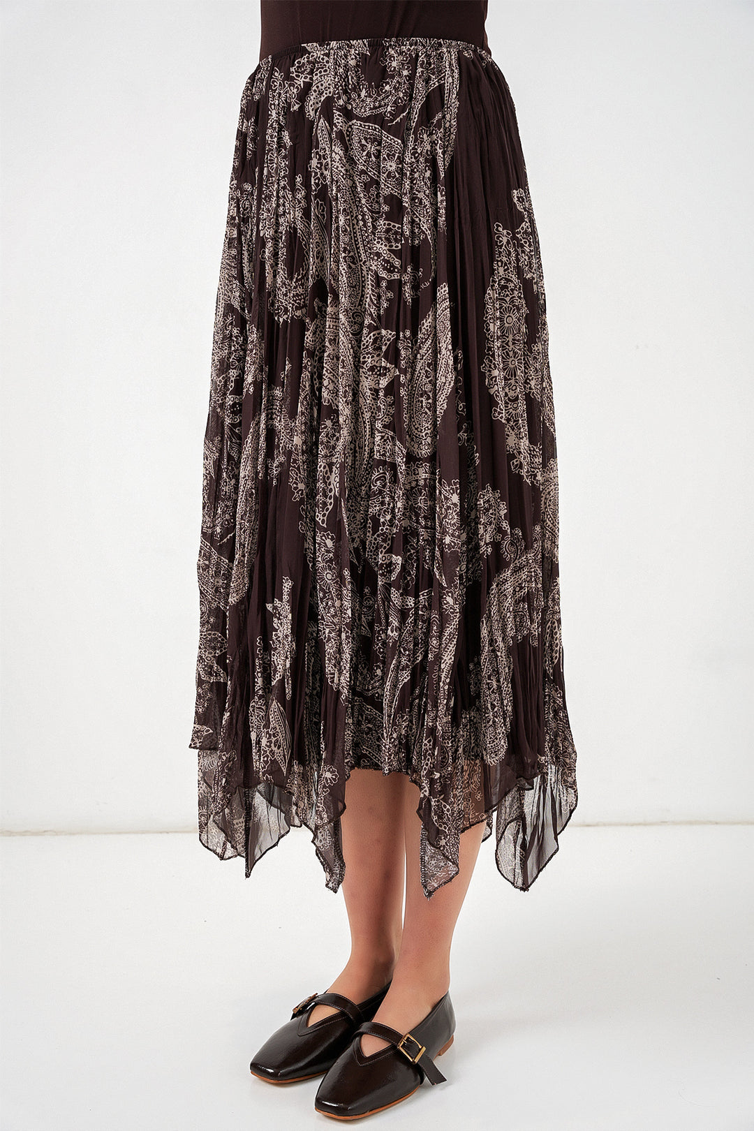 Bigdart Jupe asymétrique en tulle chiffon pour femme 8061 - Marron