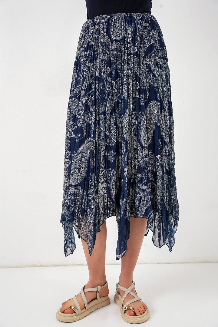 Bigdart Jupe asymétrique en tulle chiffon pour femme 8061 - Bleu marine