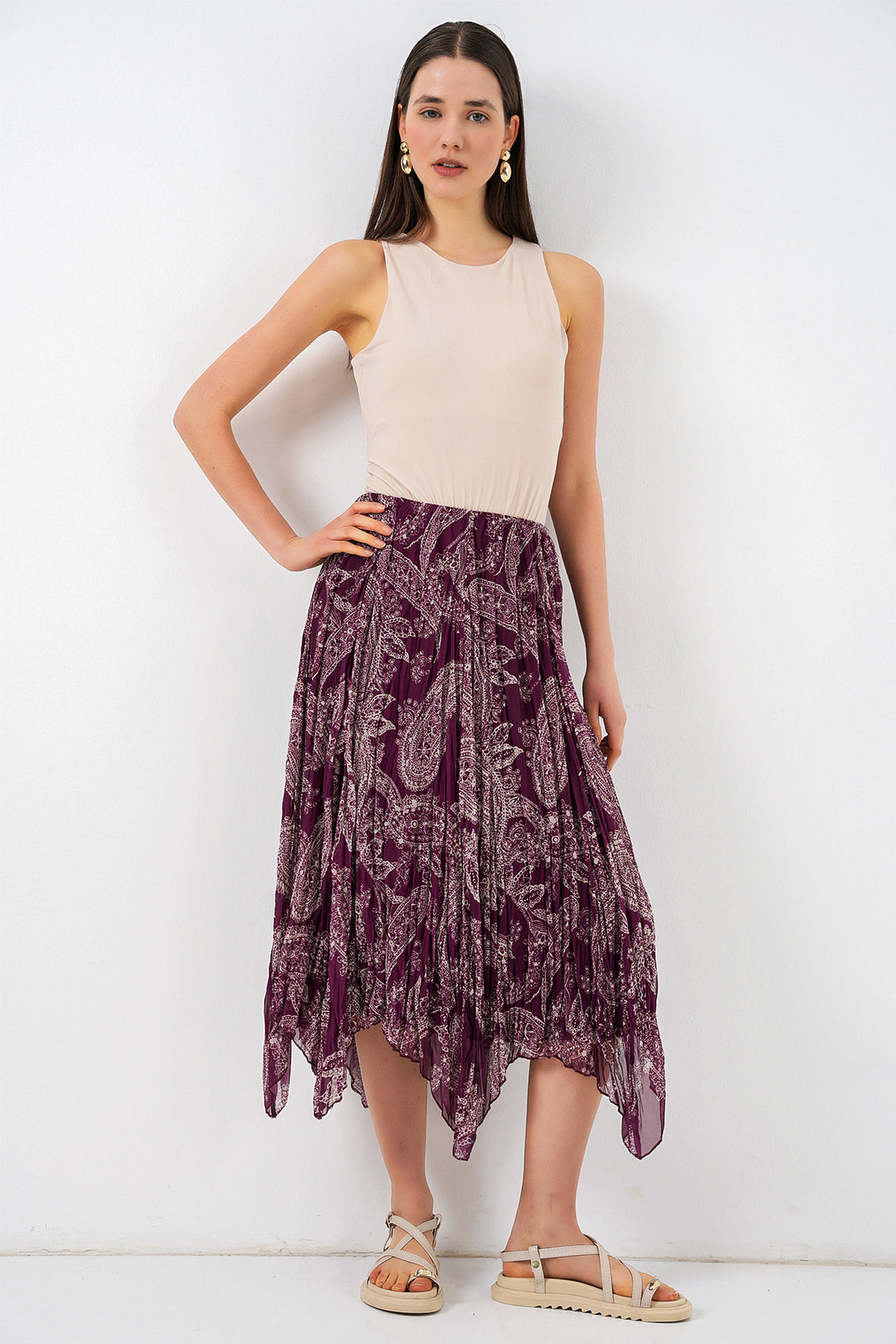 Bigdart Jupe asymétrique en tulle chiffon pour femme 8061 - Violet