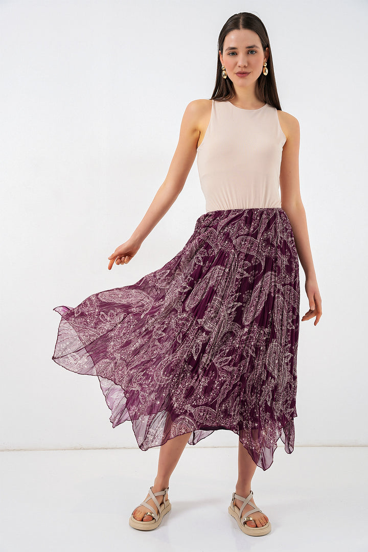 Bigdart Jupe asymétrique en tulle chiffon pour femme 8061 - Violet