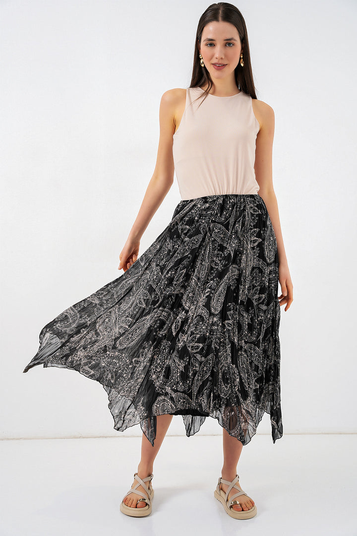 Bigdart Jupe asymétrique en tulle chiffon pour femme 8061 - Noir