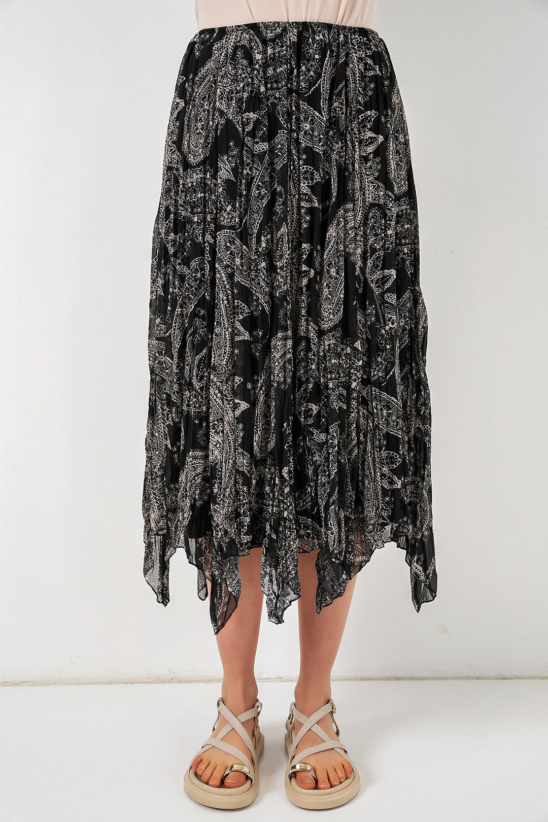 Bigdart Jupe asymétrique en tulle chiffon pour femme 8061 - Noir