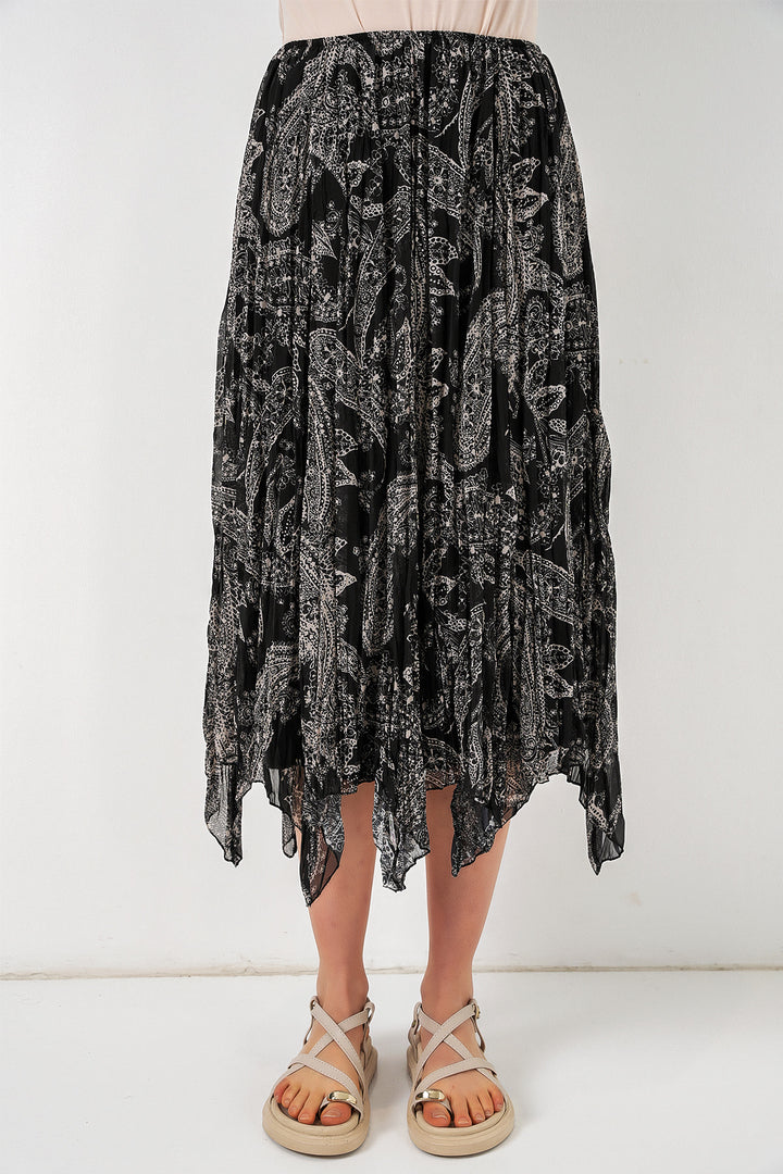 Bigdart Jupe asymétrique en tulle chiffon pour femme 8061 - Noir