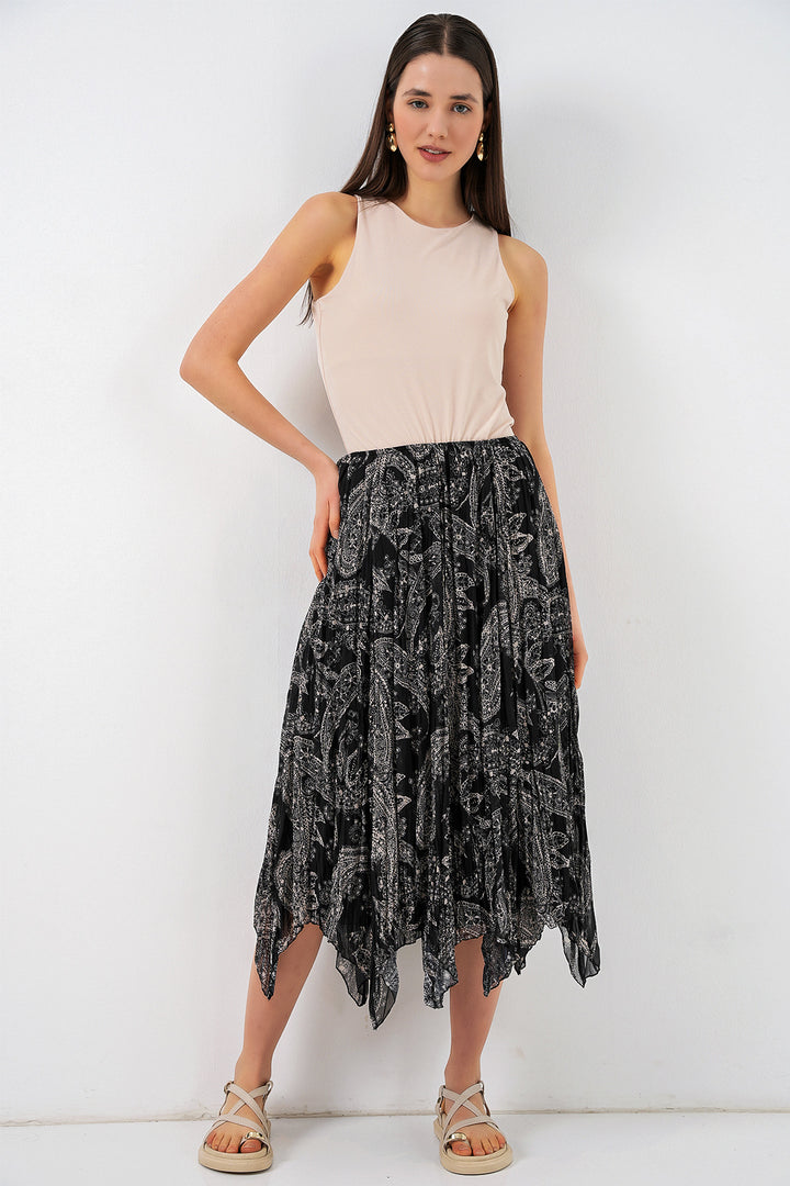Bigdart Jupe asymétrique en tulle chiffon pour femme 8061 - Noir
