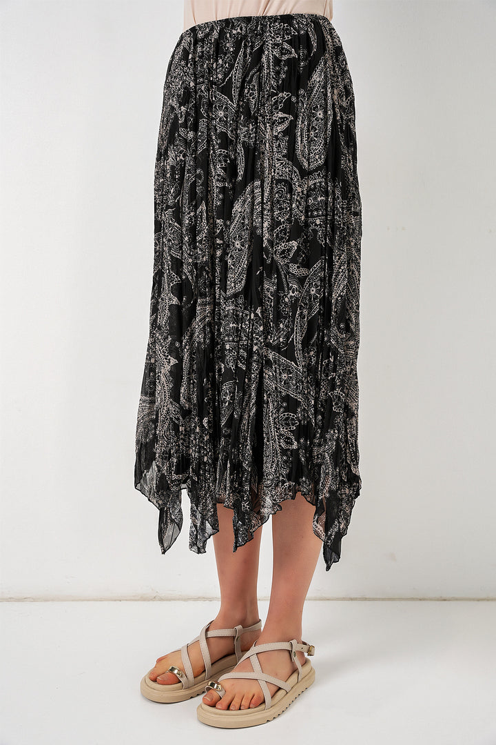 Bigdart Jupe asymétrique en tulle chiffon pour femme 8061 - Noir