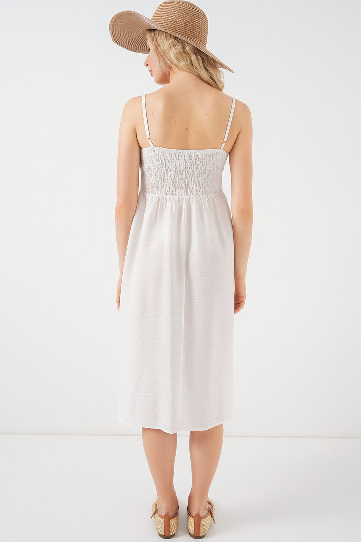 Bigdart Robe à bretelles en ayrobin pour femme 2565 - Blanc