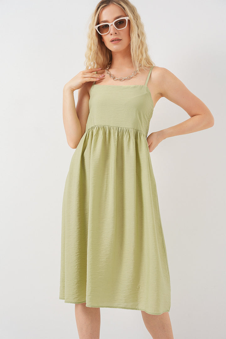 Bigdart Robe à bretelles en ayrobin pour femme 2565 - E.Vert