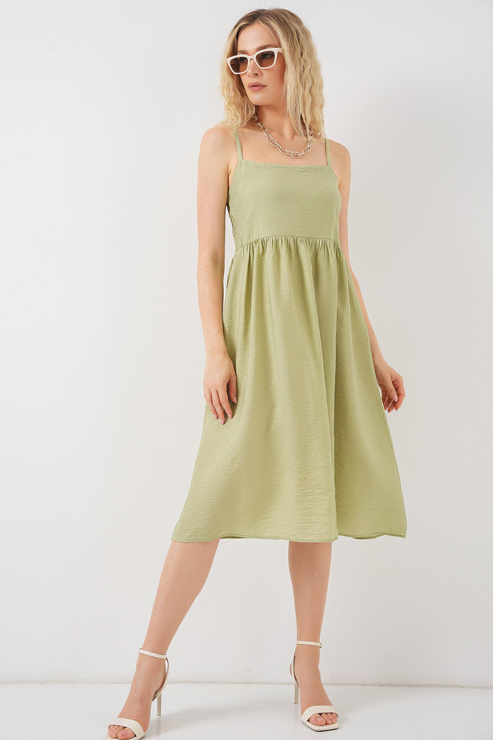 Bigdart Robe à bretelles en ayrobin pour femme 2565 - E.Vert