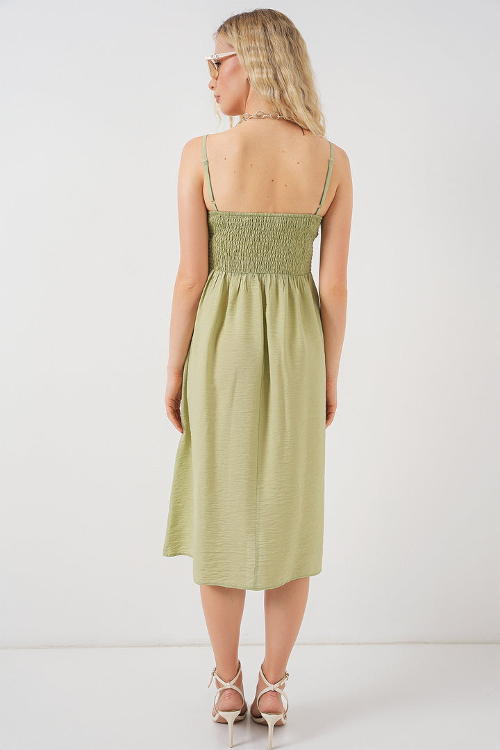 Bigdart Robe à bretelles en ayrobin pour femme 2565 - E.Vert