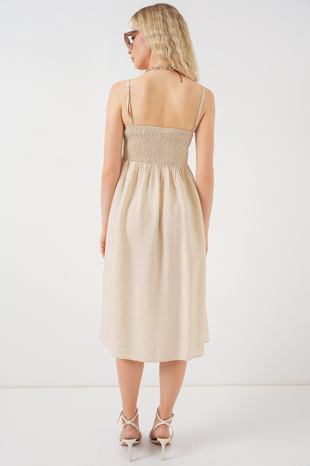 Bigdart Robe à bretelles en ayrobin pour femme 2565 - Crème