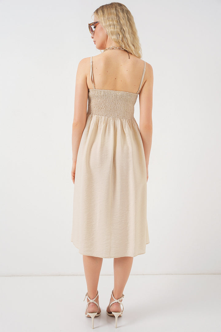 Bigdart Robe à bretelles en ayrobin pour femme 2565 - Crème