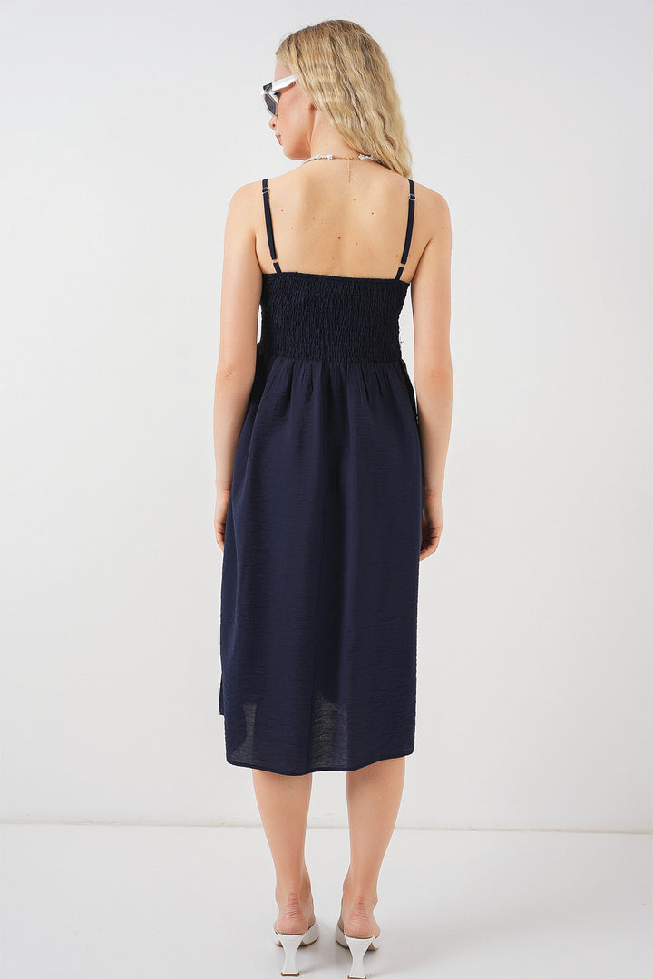 Bigdart Robe à bretelles en ayrobin pour femme 2565 - Bleu marine