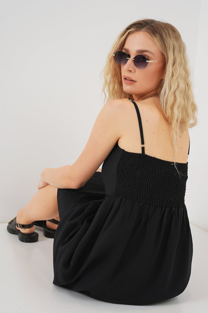 Bigdart Robe à bretelles en ayrobin pour femme 2565 - Noir