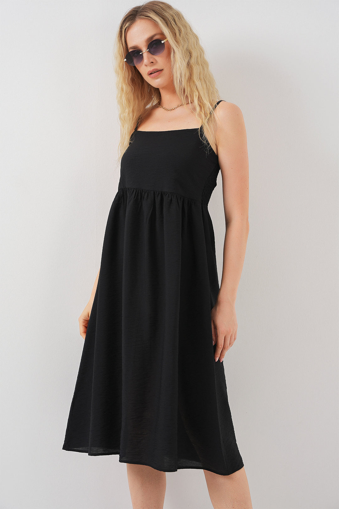 Bigdart Robe à bretelles en ayrobin pour femme 2565 - Noir