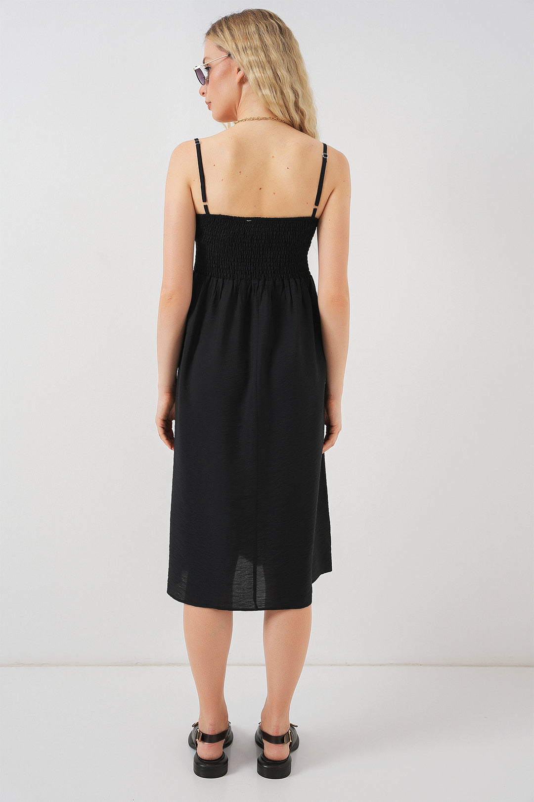 Bigdart Robe à bretelles en ayrobin pour femme 2565 - Noir