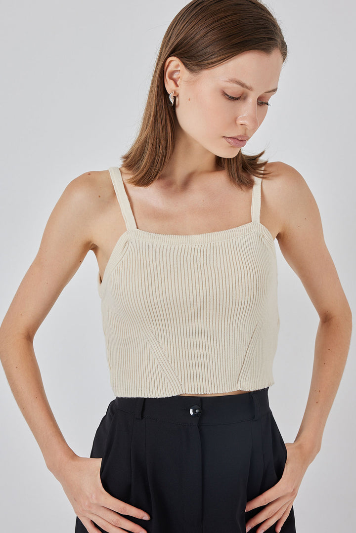 Bigdart Top Blouse à Bretelles Femme 15934 - Crème