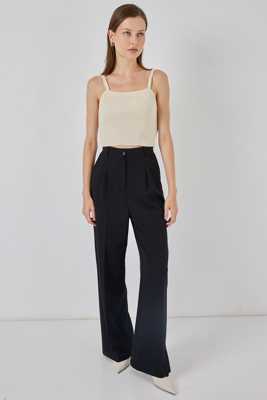 Bigdart Top Blouse à Bretelles Femme 15934 - Crème