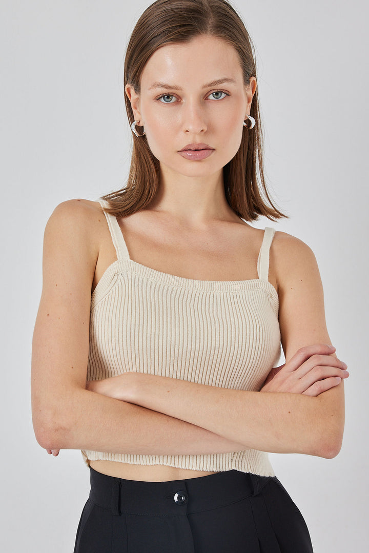 Bigdart Top Blouse à Bretelles Femme 15934 - Crème
