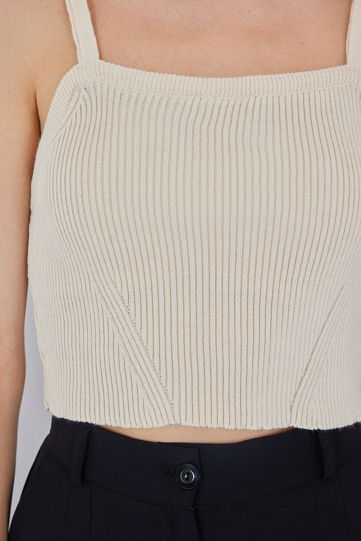 Bigdart Top Blouse à Bretelles Femme 15934 - Crème