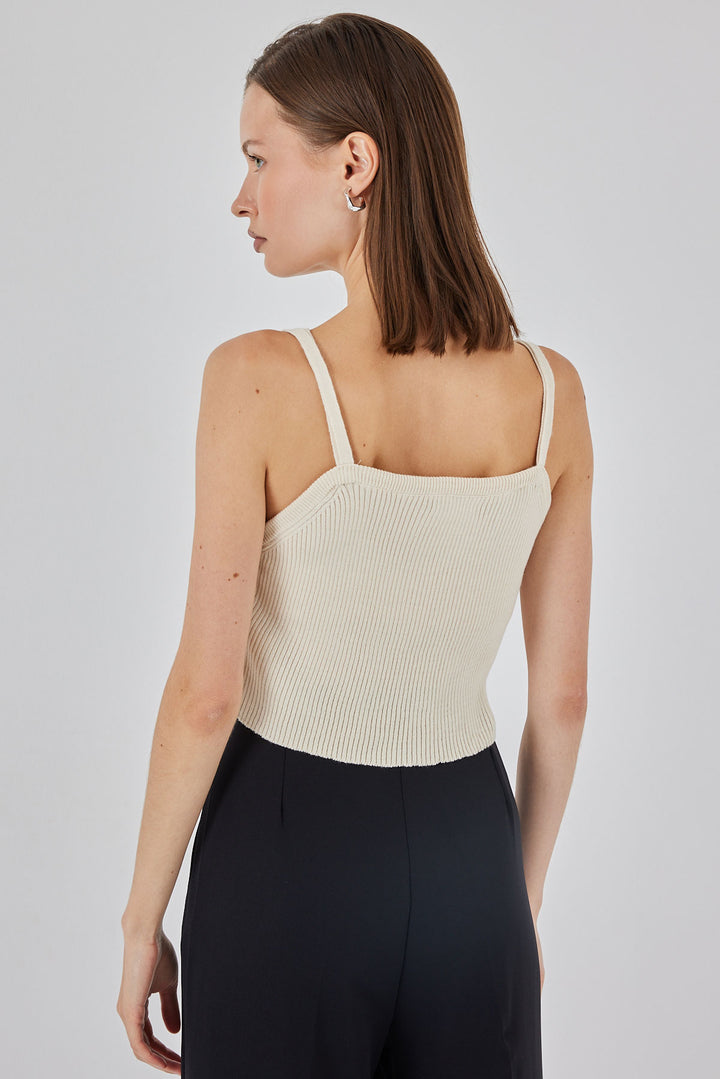 Bigdart Top Blouse à Bretelles Femme 15934 - Crème