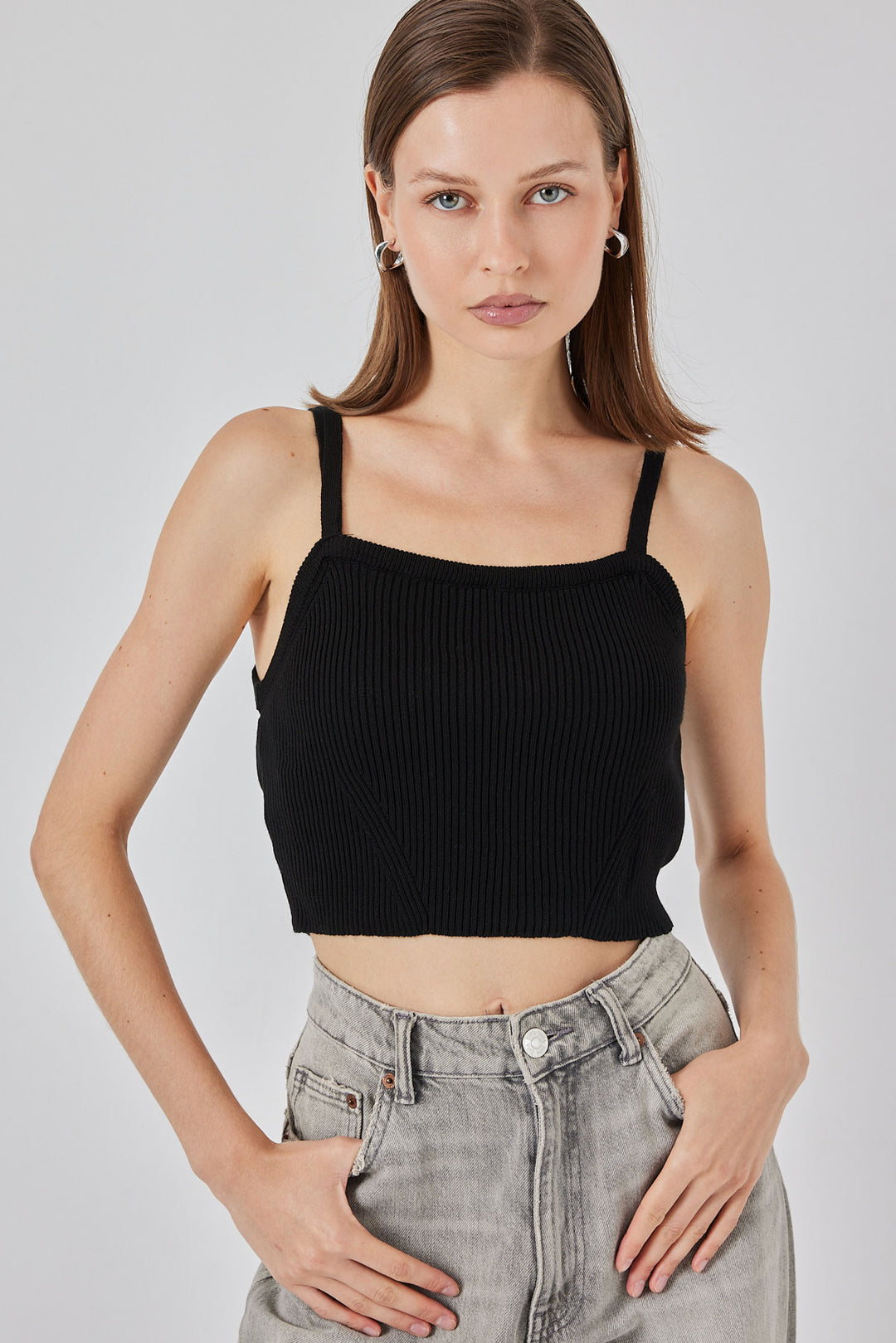 Bigdart Top Blouse à Bretelles Femme 15934 - Noir