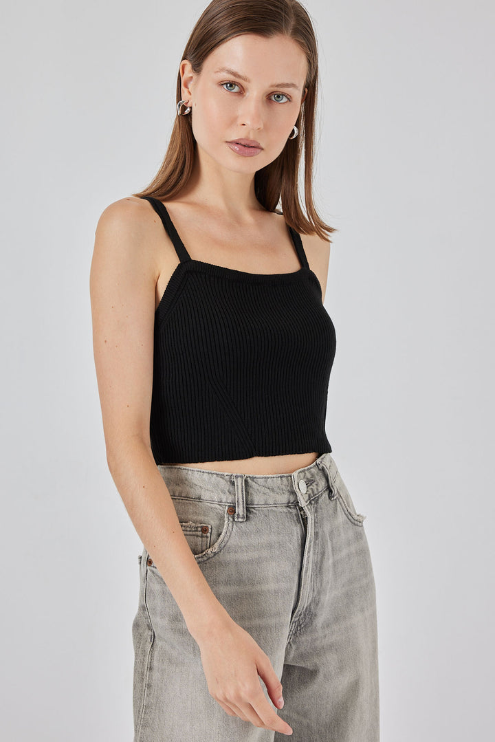 Bigdart Top Blouse à Bretelles Femme 15934 - Noir