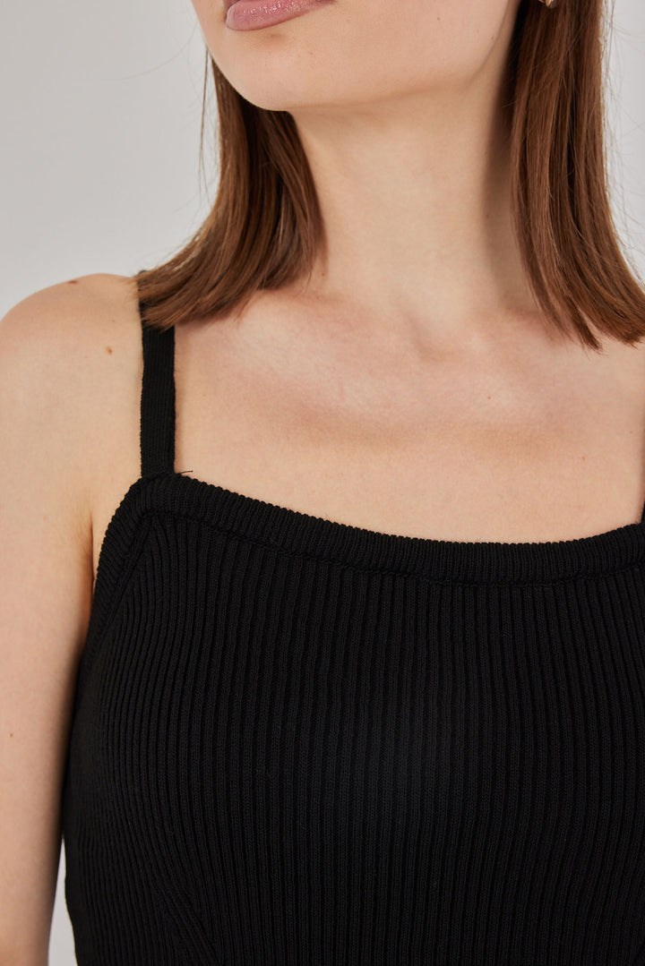 Bigdart Top Blouse à Bretelles Femme 15934 - Noir