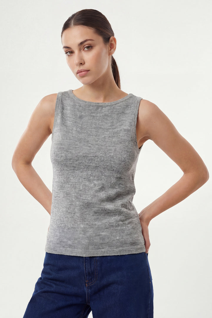 Bigdart Débardeur en tricot à bretelles pour femme 15935 - Gris