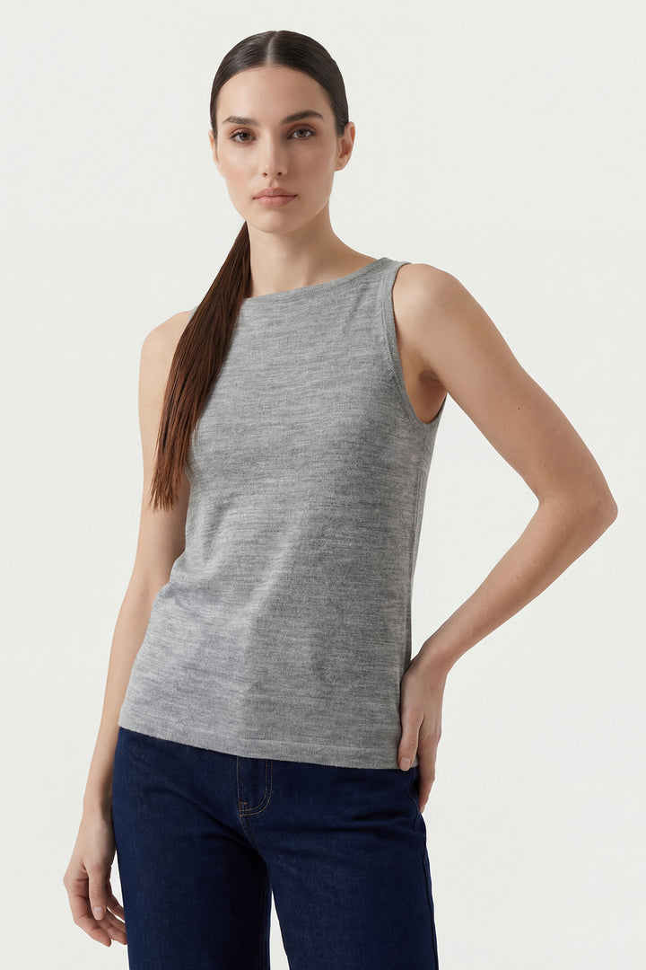 Bigdart Débardeur en tricot à bretelles pour femme 15935 - Gris