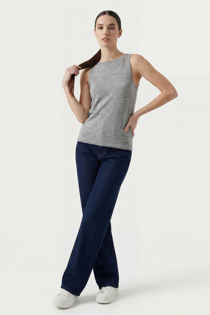 Bigdart Débardeur en tricot à bretelles pour femme 15935 - Gris