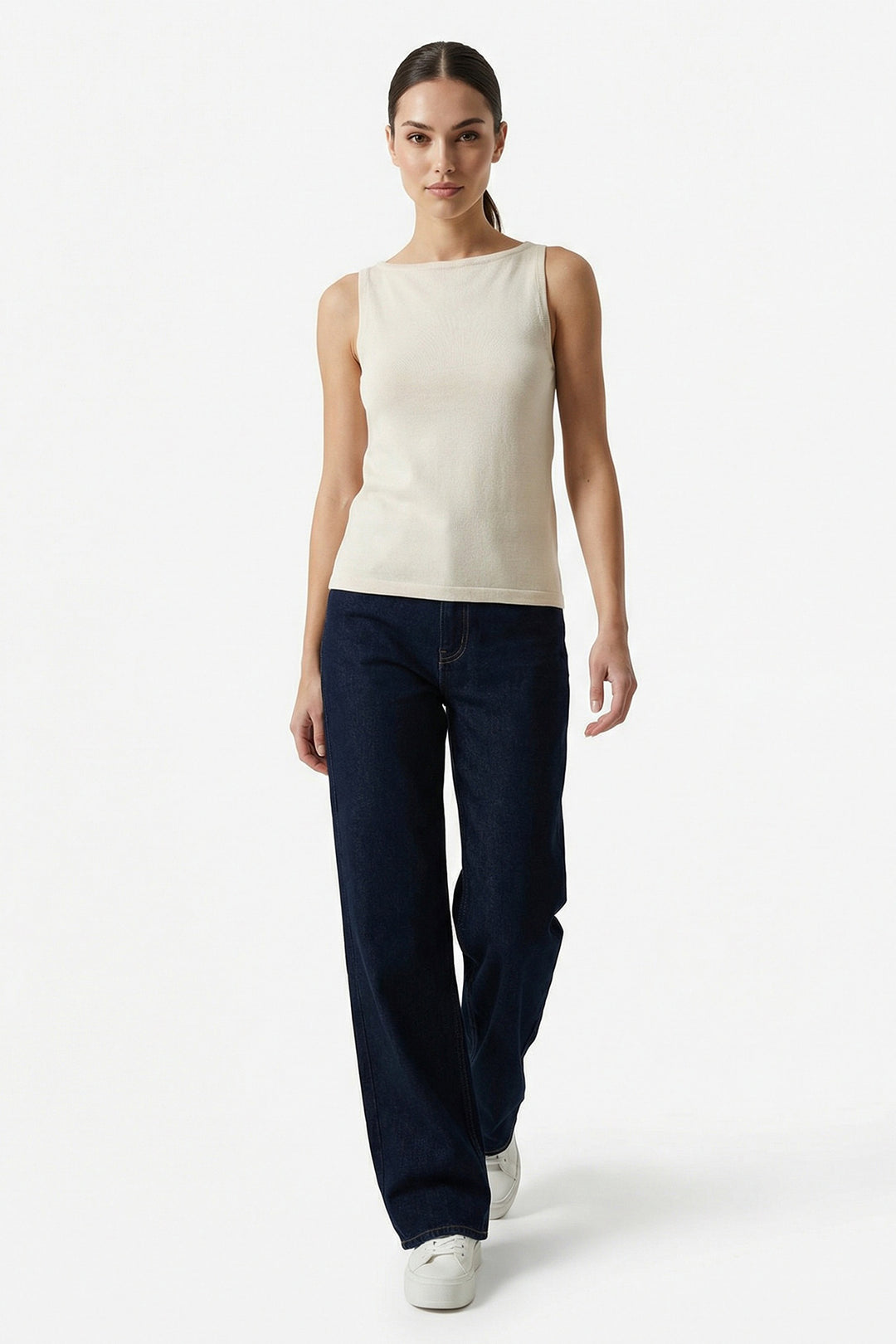 Bigdart Débardeur en tricot à bretelles pour femme 15935 - Crème