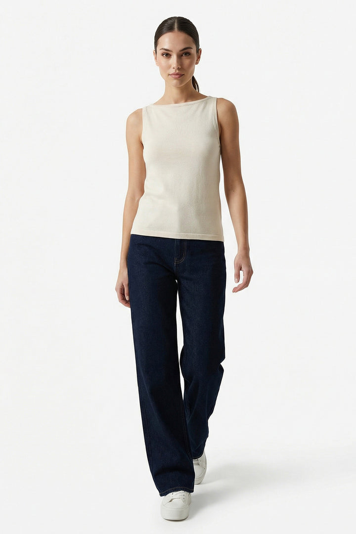 Bigdart Débardeur en tricot à bretelles pour femme 15935 - Crème