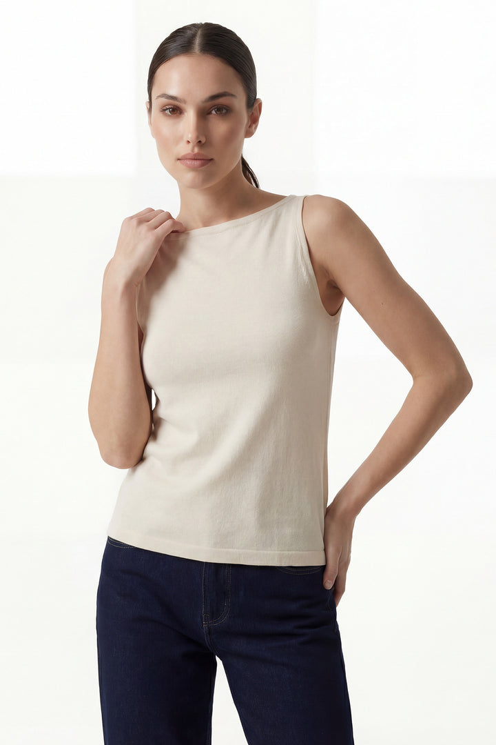 Bigdart Débardeur en tricot à bretelles pour femme 15935 - Crème