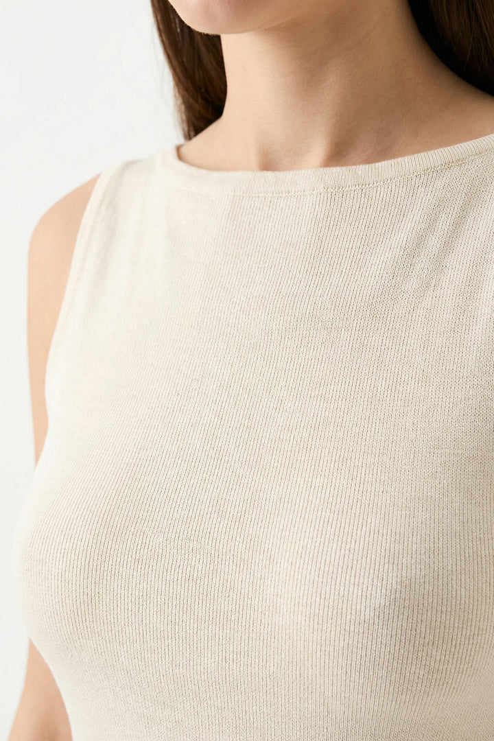 Bigdart Débardeur en tricot à bretelles pour femme 15935 - Crème