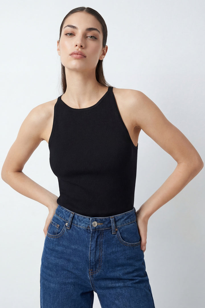 Bigdart Débardeur en tricot à bretelles pour femme 15935 - Noir