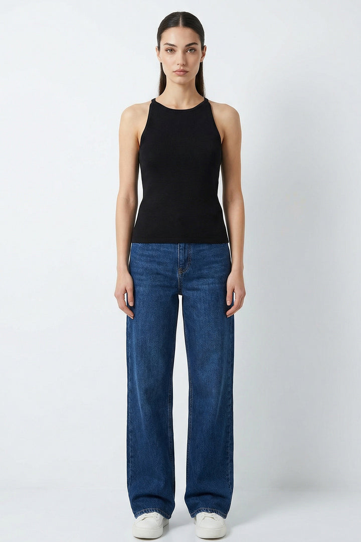 Bigdart Débardeur en tricot à bretelles pour femme 15935 - Noir