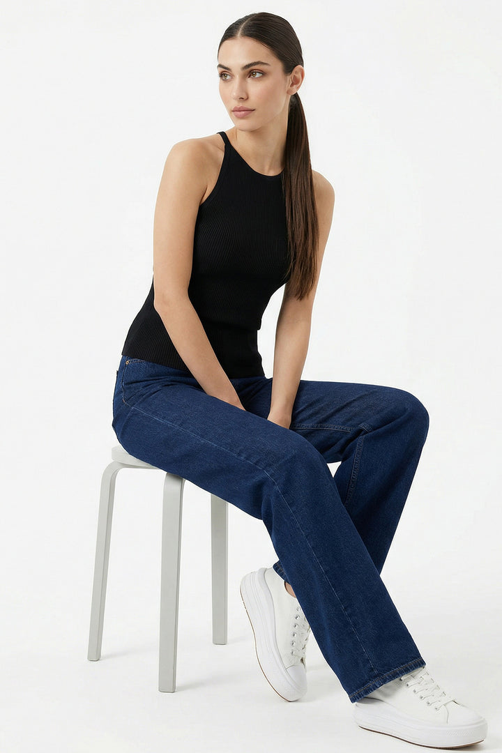 Bigdart Débardeur en tricot à bretelles pour femme 15935 - Noir