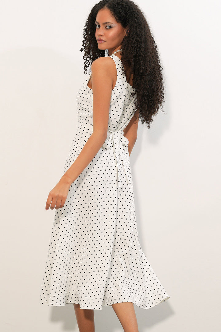 Bigdart Robe à bretelles à pois 2611 - Blanc