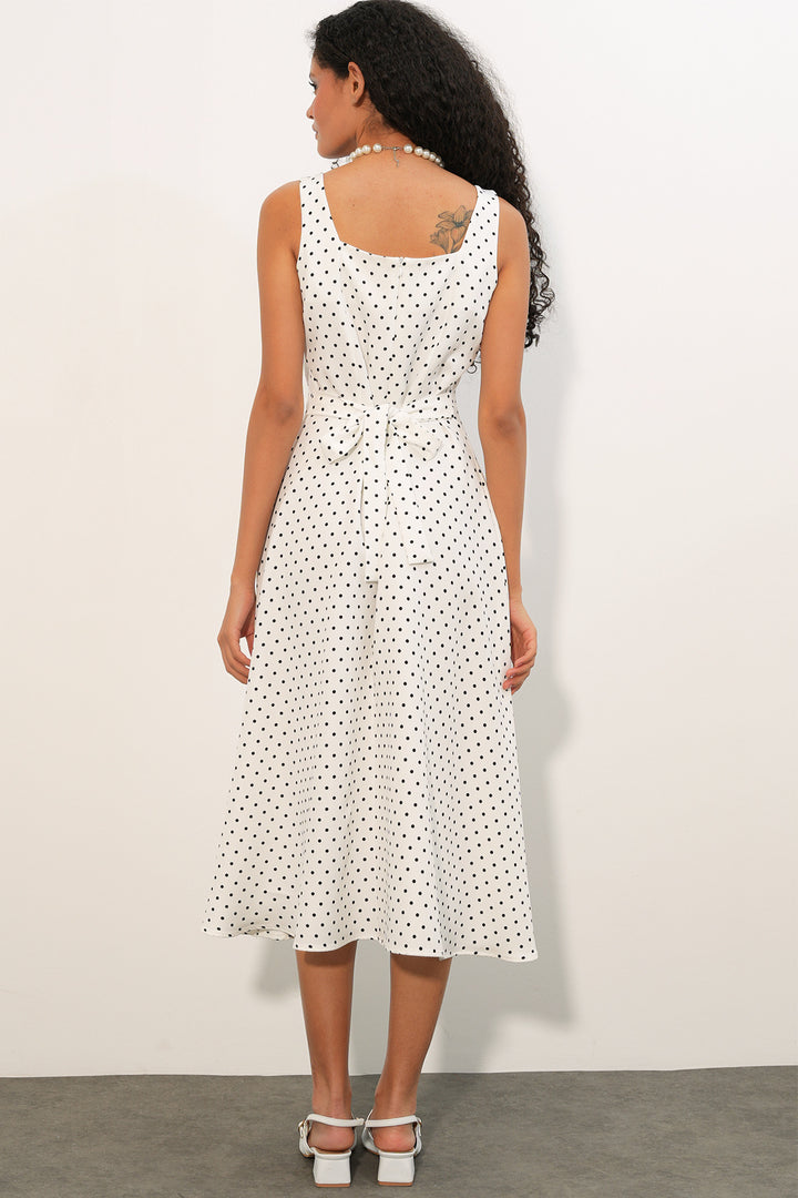Bigdart Robe à bretelles à pois 2611 - Blanc