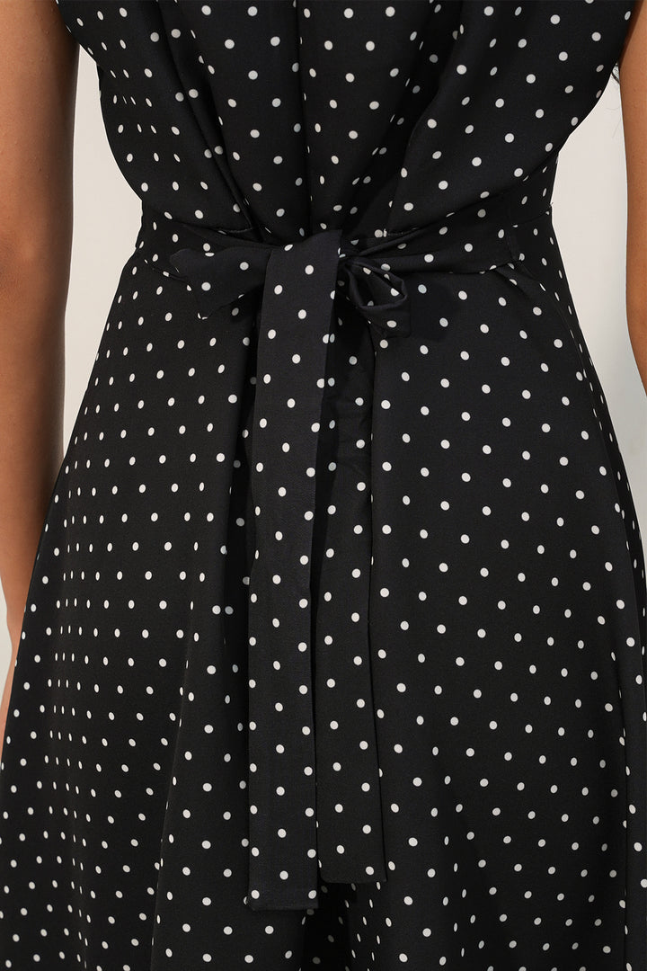 Bigdart Robe à pois à bretelles pour femmes 2611 - Noir