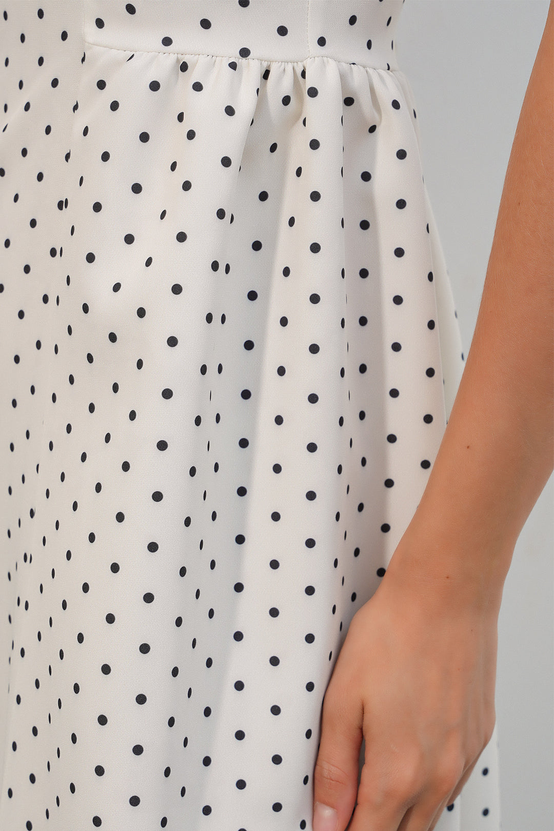 Bigdart Robe midi femme à pois avec bretelles 2607 - Blanc
